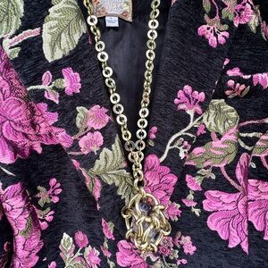 Johnny Was Gold and Purple Ornate Necklace
